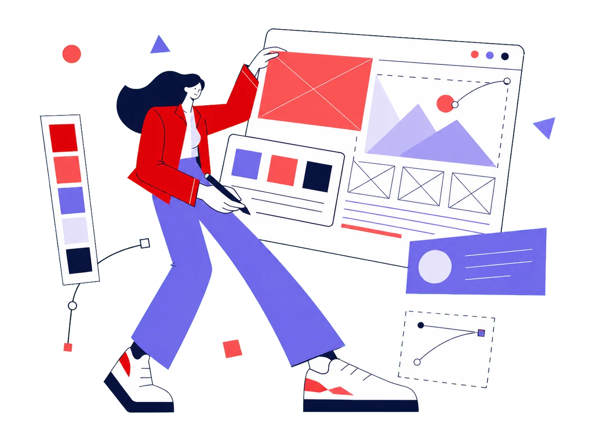 ペンタブレットで制作するWebデザイナーのイラスト